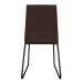 Kit 5 Cadeiras de Jantar Estofada Lille Base Preta Veludo Marrom - Montanaris Decor
