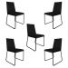 Kit 5 Cadeiras de Jantar Estofada Lille Base Preta Veludo Preto - Montanaris Decor