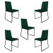 Kit 5 Cadeiras de Jantar Estofada Lille Base Preta Veludo Verde - Montanaris Decor