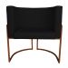 Kit 5 Poltronas Decorativa Luana Base Bronze PU Preto - Montanaris Decor