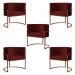 Kit 5 Poltronas Decorativa Luana Base Bronze Veludo Bordô - Montanaris Decor