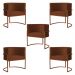 Kit 5 Poltronas Decorativa Luana Base Bronze Veludo Terracota - Montanaris Decor
