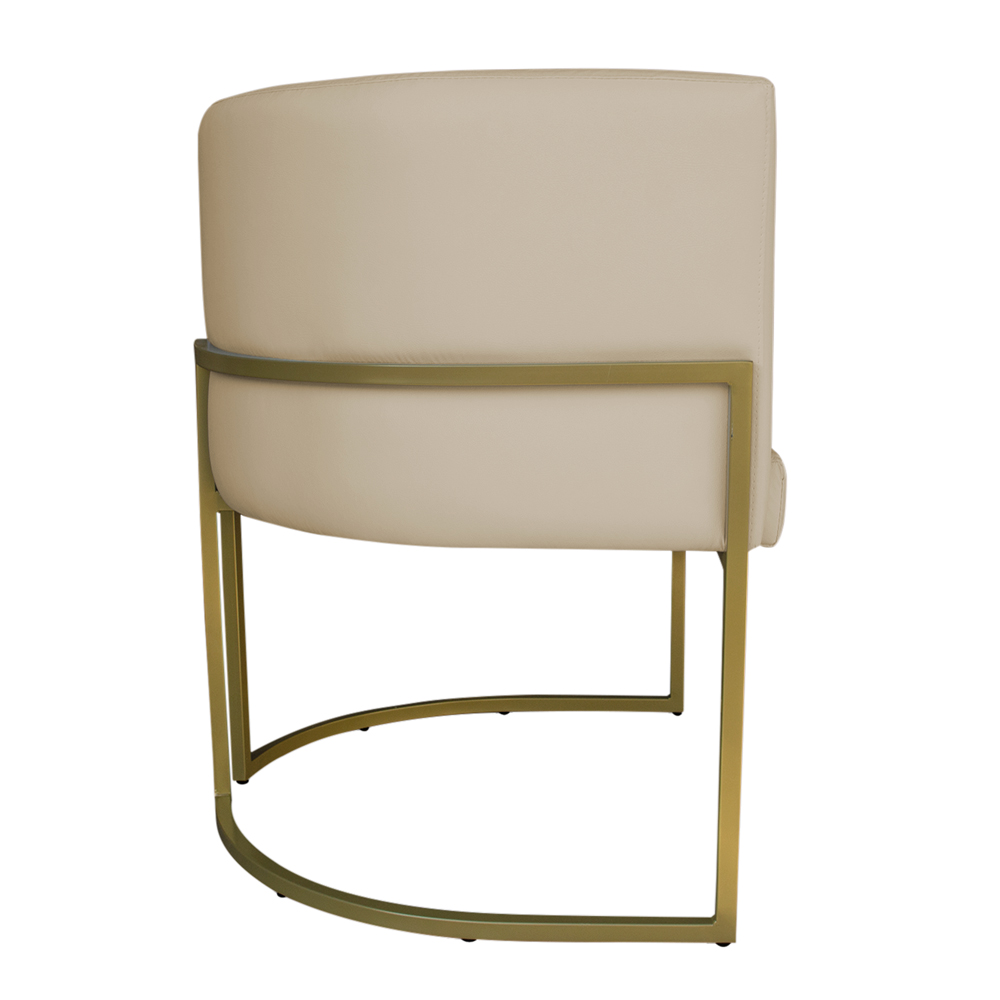 Kit 5 Poltronas Decorativa Luana Base Gold PU Bege - Montanaris Decor