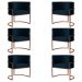 Kit 6 Poltronas Decorativa Luana Base Bronze Veludo Azul Marinho - Montanaris Decor