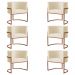 Kit 6 Poltronas Decorativa Luana Base Bronze Veludo Bege - Montanaris Decor