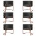 Kit 6 Poltronas Decorativa Luana Base Bronze Veludo Cinza - Montanaris Decor
