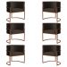 Kit 6 Poltronas Decorativa Luana Base Bronze Veludo Marrom - Montanaris Decor