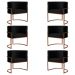 Kit 6 Poltronas Decorativa Luana Base Bronze Veludo Preto - Montanaris Decor
