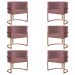 Kit 6 Poltronas Decorativa Luana Base Bronze Veludo Rosê - Montanaris Decor