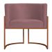 Kit 6 Poltronas Decorativa Luana Base Bronze Veludo Rosê - Montanaris Decor