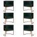 Kit 6 Poltronas Decorativa Luana Base Bronze Veludo Verde - Montanaris Decor