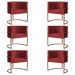Kit 6 Poltronas Decorativa Luana Base Bronze Veludo Vermelho - Montanaris Decor