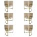 Kit 6 Poltronas Decorativa Luana Base Gold PU Bege - Montanaris Decor