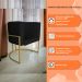 Kit 6 Poltronas Decorativa Luana Base Gold PU Preto - Montanaris Decor