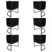 Kit 6 Poltronas Decorativa Luana Base Preta PU Preto - Montanaris Decor
