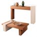 Kit Aparador e Mesa De Centro Mary Nature/Off White - Montanaris Decor