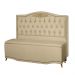 Kit Cabeceira e Calçadeira Baú Maitê Casal 140cm Veludo Bege - Montanaris Decor