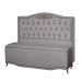 Kit Cabeceira e Calçadeira Baú Maitê Casal King 195cm Veludo Cinza - Montanaris Decor