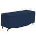 Kit Cabeceira e Calçadeira Baú Maitê Casal Queen 160cm Veludo Azul Marinho - Montanaris Decor