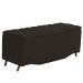 Kit Cabeceira e Calçadeira Baú Maitê Casal Queen 160cm Veludo Marrom - Montanaris Decor