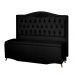 Kit Cabeceira e Calçadeira Baú Maitê Casal Queen 160cm Veludo Preto - Montanaris Decor