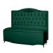 Kit Cabeceira e Calçadeira Baú Maitê Casal Queen 160cm Veludo Verde - Montanaris Decor
