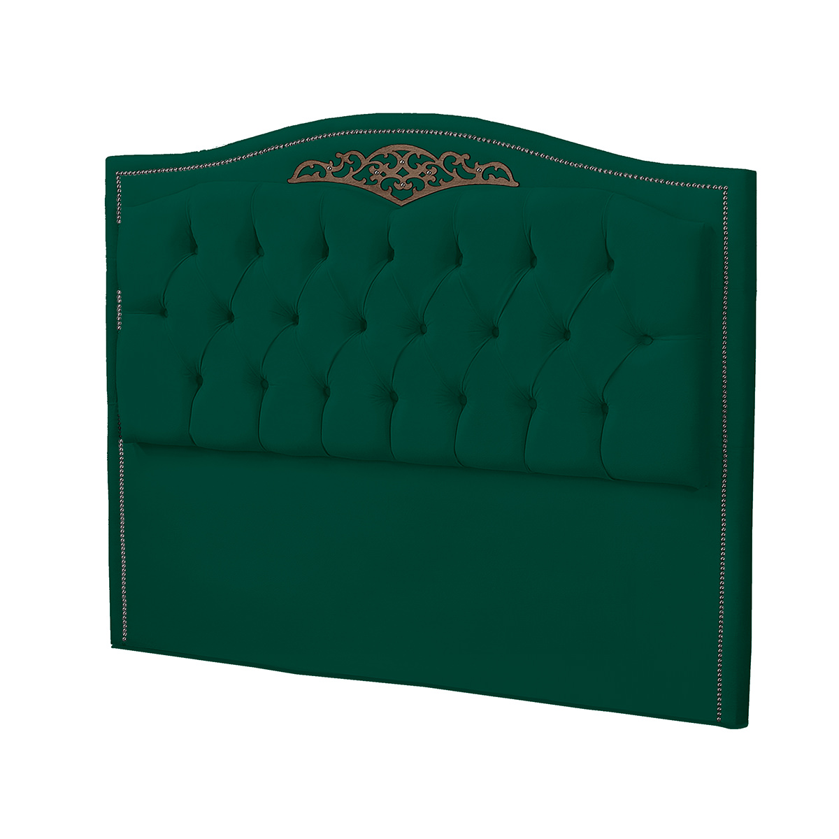 Kit Cabeceira e Calçadeira Baú Maitê Casal Queen 160cm Veludo Verde - Montanaris Decor