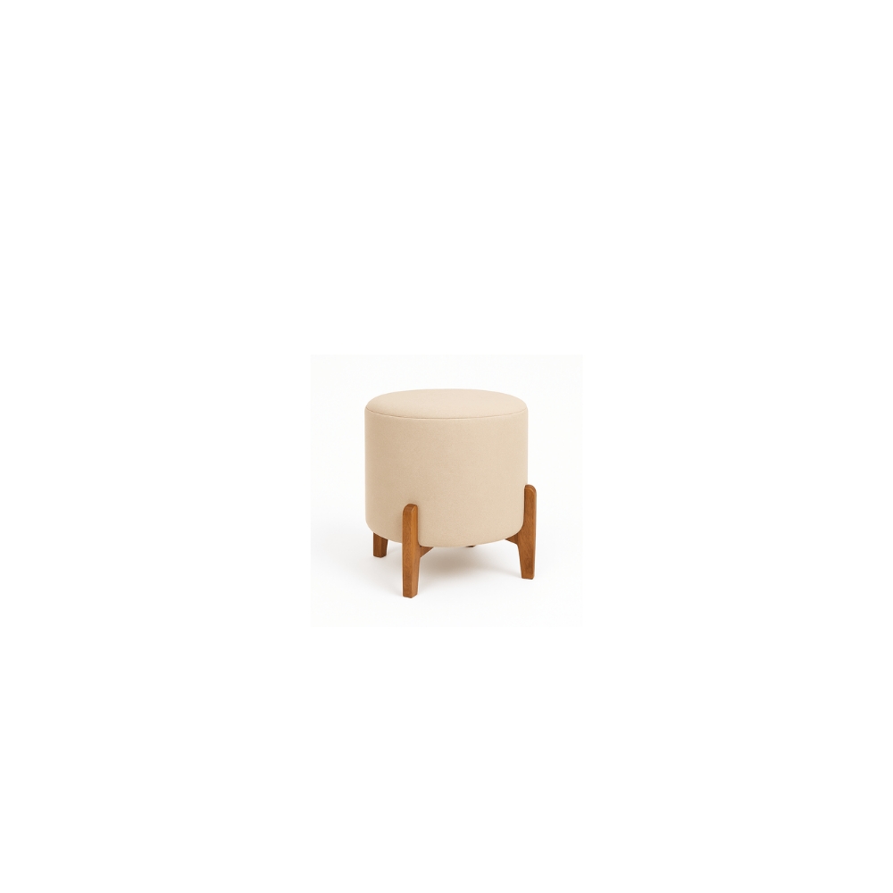Kit Decorativo Sofá Curvo Orgânico + 01 Puff e Poltrona Luna Boucle Bege - Montanaris Decor