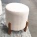 Kit Decorativo Sofá Curvo Orgânico + 01 Puff e Poltrona Luna Boucle Branco - Montanaris Decor