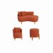 Kit Decorativo Sofá Curvo Orgânico + 01 Puff e Poltrona Luna Boucle Terracota - Montanaris Decor