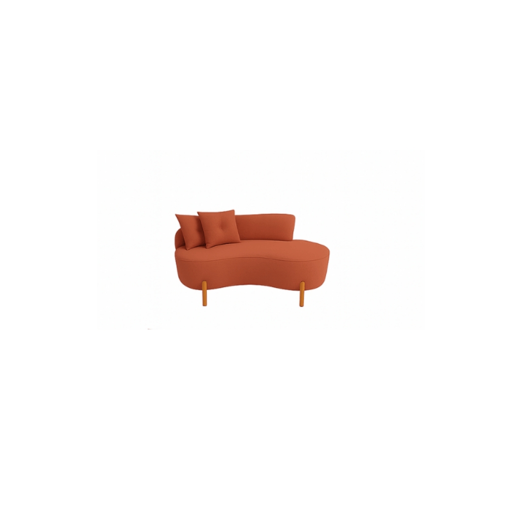 Kit Decorativo Sofá Curvo Orgânico + 01 Puff e Poltrona Luna Boucle Terracota - Montanaris Decor
