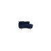 Kit Decorativo Sofá Curvo Orgânico + 01 Puff e Poltrona Luna Veludo Azul Marinho - Montanaris Decor
