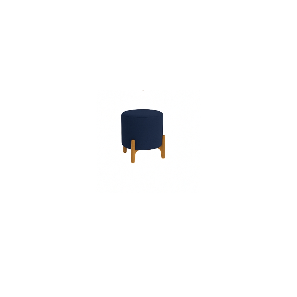 Kit Decorativo Sofá Curvo Orgânico + 01 Puff e Poltrona Luna Veludo Azul Marinho - Montanaris Decor