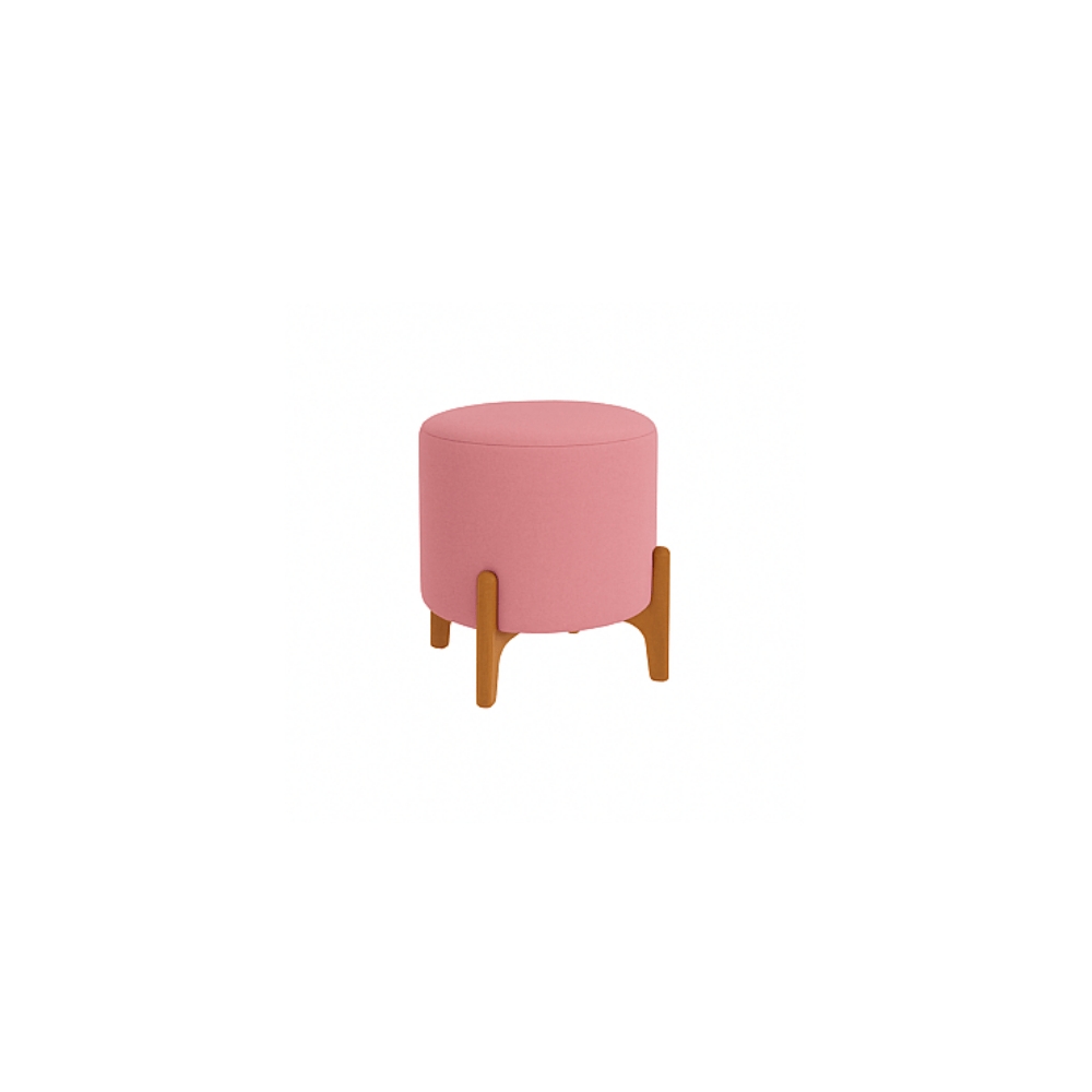 Kit Decorativo Sofá Curvo Orgânico + 01 Puff e Poltrona Luna Veludo Rosa - Montanaris Decor