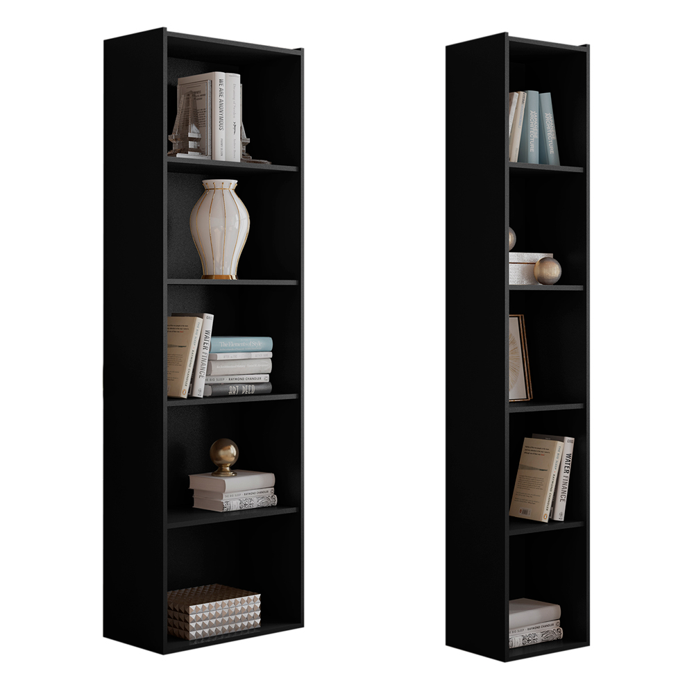 Kit Livreiro para Home Office de 60cm e 33 cm Julia Preto - Montanaris Decor