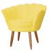 Kit Namoradeira e 1 Poltrona Pétala Decorativa Veludo Amarelo - Montanaris Decor