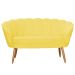 Kit Namoradeira e 1 Poltrona Pétala Decorativa Veludo Amarelo - Montanaris Decor