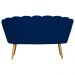 Kit Namoradeira e 1 Poltrona Pétala Decorativa Veludo Azul Marinho - Montanaris Decor