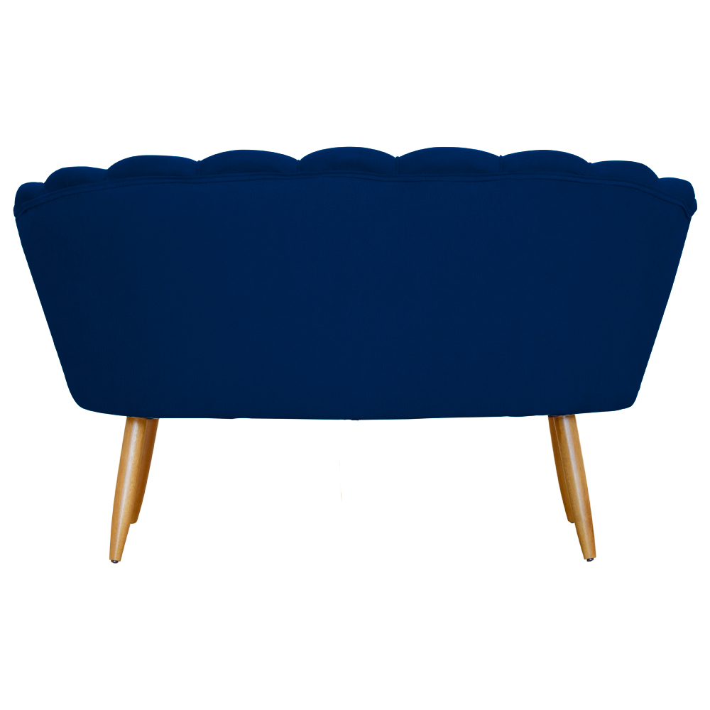 Kit Namoradeira e 1 Poltrona Pétala Decorativa Veludo Azul Marinho - Montanaris Decor