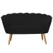 Kit Namoradeira e 1 Poltrona Pétala Decorativa Veludo Preto - Montanaris Decor
