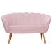 Kit Namoradeira e 1 Poltrona Pétala Decorativa Veludo Rosa - Montanaris Decor