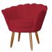 Kit Namoradeira e 1 Poltrona Pétala Decorativa Veludo Vermelho - Montanaris Decor
