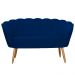 Kit Namoradeira e 2 Poltronas Pétala Decorativa Veludo Azul Marinho - Montanaris Decor
