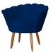 Kit Namoradeira e 2 Poltronas Pétala Decorativa Veludo Azul Marinho - Montanaris Decor