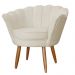 Kit Namoradeira e 2 Poltronas Pétala Decorativa Veludo Bege - Montanaris Decor
