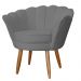 Kit Namoradeira e 2 Poltronas Pétala Decorativa Veludo Cinza - Montanaris Decor