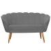 Kit Namoradeira e 2 Poltronas Pétala Decorativa Veludo Cinza - Montanaris Decor
