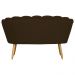 Kit Namoradeira e 2 Poltronas Pétala Decorativa Veludo Marrom  - Montanaris Decor