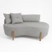 Kit Namoradeira e Poltrona Curvo Orgânico Boucle Cinza - Montanaris Decor