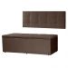 Kit Painel e Calçadeira Baú Roma Casal Queen 160cm Suede Marrom - Montanaris Decor